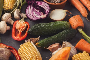 Taze parlak sebze arka plan