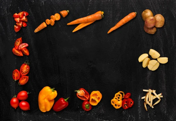 Collage of various vegetables on black background, isolated — Stock Image Collage of various vegetables on black background, isolated Stock Photo
