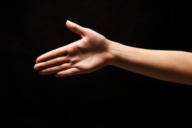 El üstünde siyah izole el sıkışma için hazır