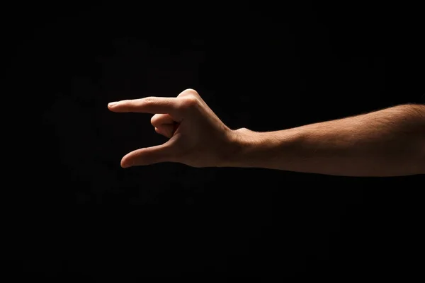 Manlig hand mäta något, utklipp, gest — Stockfoto