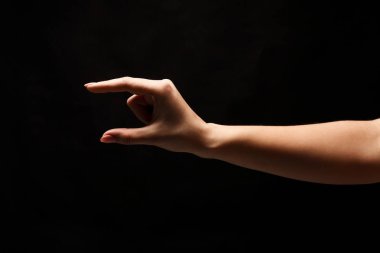 Bir şey, ölçme el kesme, jest