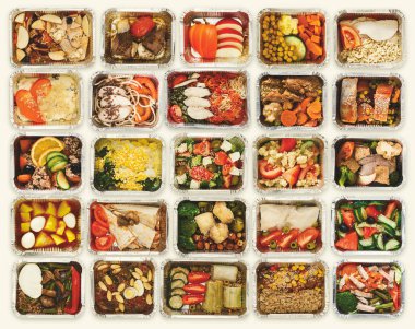 Take away gıda kümesi beyaz arka plan kutuları