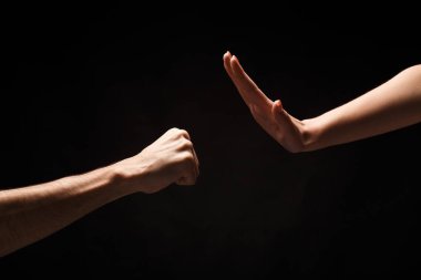 Kadınlar arka plan, siyah izole karşı şiddete son