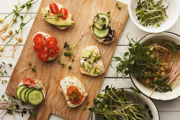 Variedad de sándwiches vegetarianos saludables —  Fotos de Stock