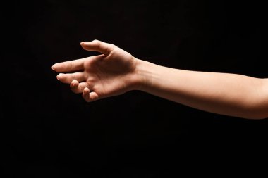 El üstünde siyah izole el sıkışma için hazır