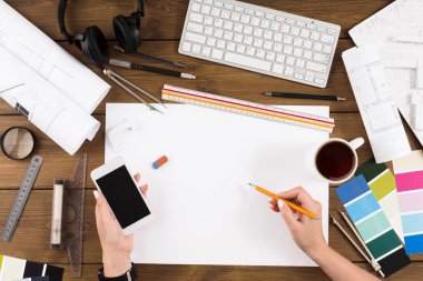 Mimari Proje üstten görünüm çizim mimar