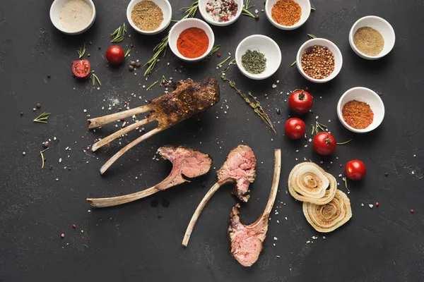 Rack of Lamb with spices assortment