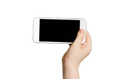 Çocuk elleri boş cep telefonu tutan