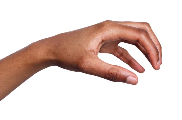 Mano femenina recogiendo algo, recorte — Foto de Stock