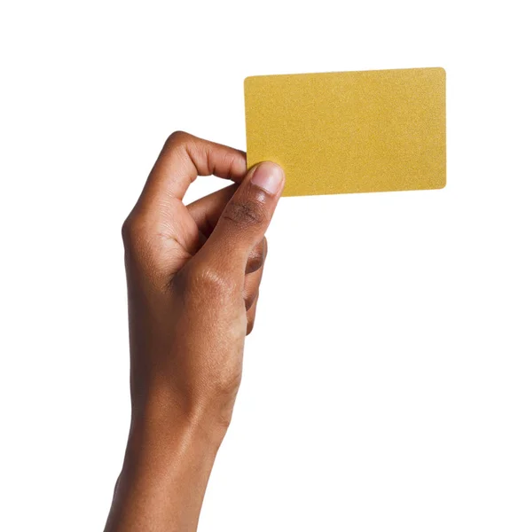 Fechar a mão feminina segurando cartão de plástico — Fotografia de Stock