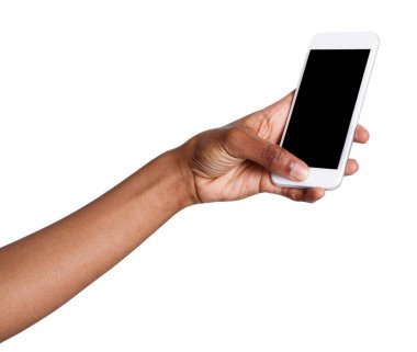 Smartphone ile kadın alarak resmi