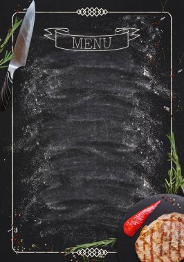 Mockup Restoran Menü için olarak siyah yazı tahtası
