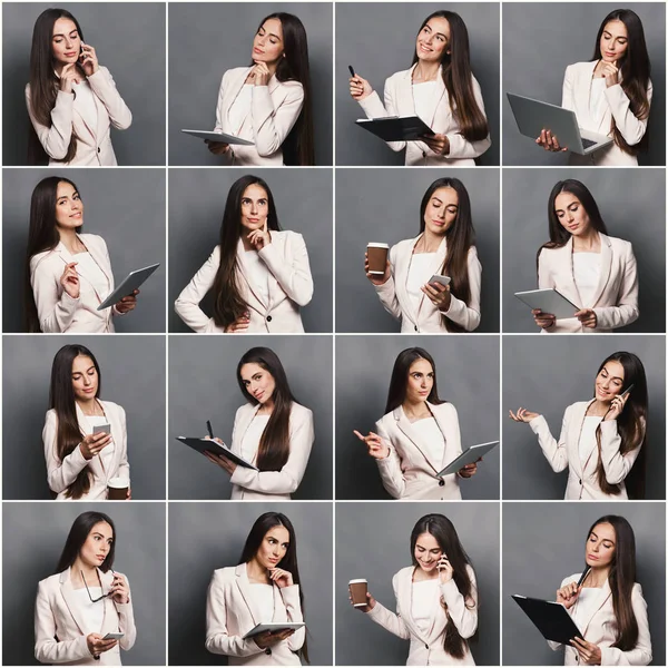 Collage of business woman emotions — Stock Photo, Image