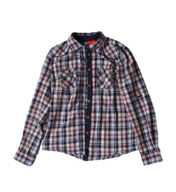 Beyaz izole kadın kareli gömlek