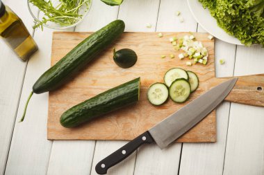 Kesim salatalık taze salata en iyi görünüm için