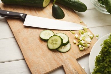 Kesim salatalık taze salata en iyi görünüm için