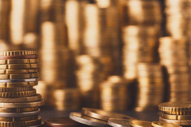 Altın madeni para yığınları, zengin para arka plan