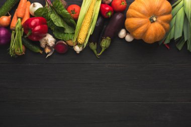 Renkli taze organik sebze kenarlık