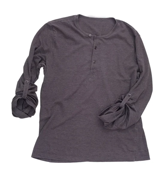 Zwarte sjabloon mannelijke sweatshirt geïsoleerd — Stockfoto