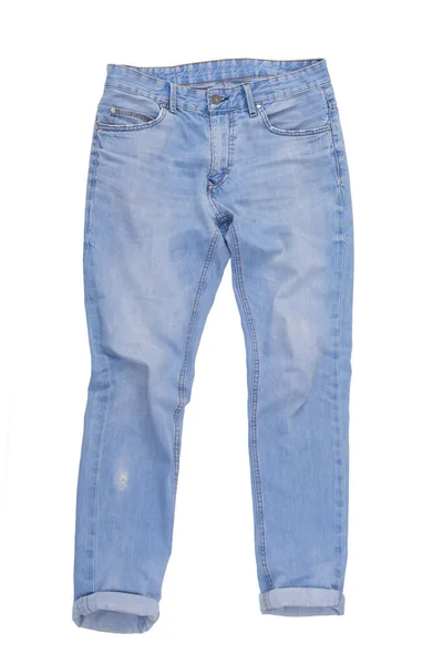 Випадкові джинсові штани ізольовані на білому тлі — стокове фото