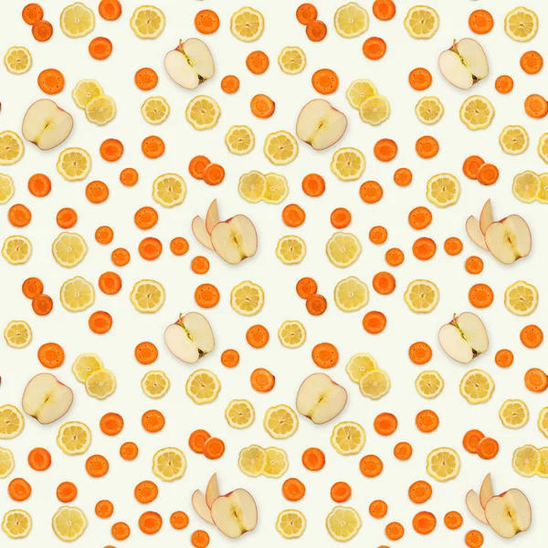 다양 한 과일과 야채 흰색 배경, 고립의 콜라주 — 스톡 사진