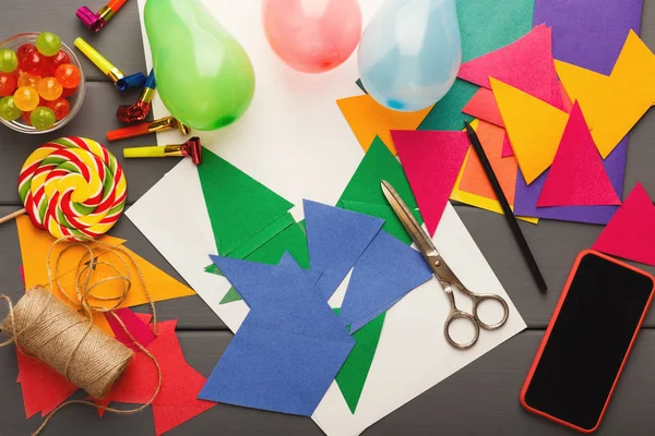 DIY rekreační zázemí, birthday party dekorace — Stock fotografie