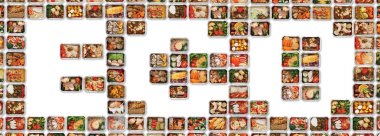 Eko fitness beslenme kutularıyla folyo ile yazılı