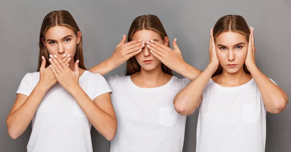 Femmina diverse emozioni insieme — Foto Stock