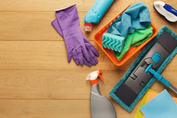 Cleaning supplies and products for home tidying up