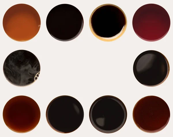 Коллекция чашки кофе топы изолированы на белом — стоковое фото