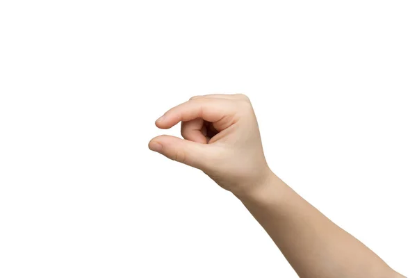 Bir şey, ölçme çocuk el kesme, jest — Stok fotoğraf