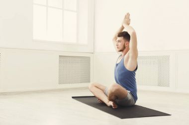Adam eğitim yoga lotus poz, kopya alanı