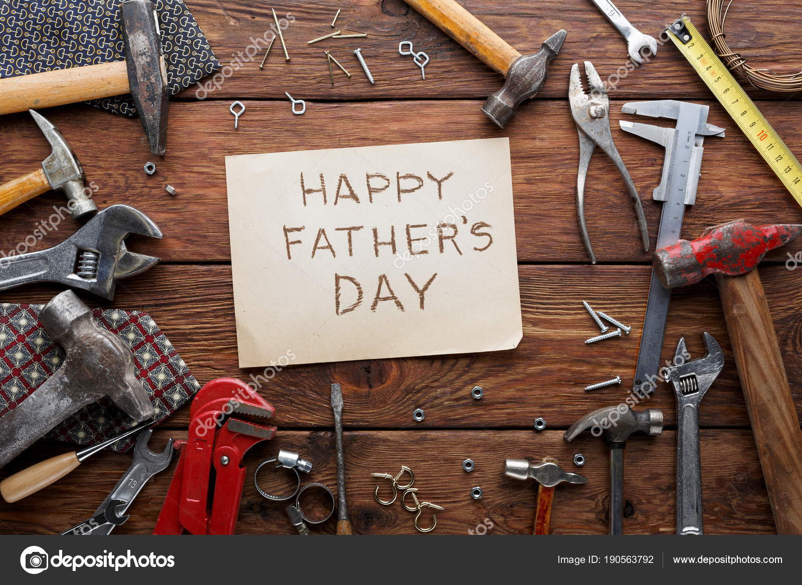 Happy Fathers Day background, card with repair tools ...