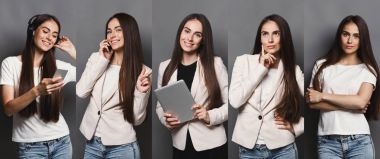 İş kadını duyguların kolaj