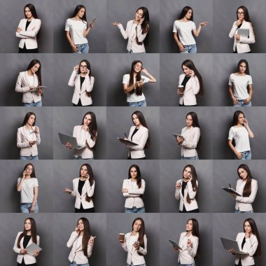 İş kadını duyguların kolaj