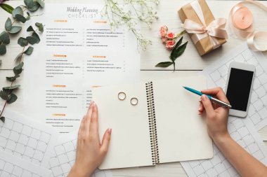 Planlayıcısı kontrol listesi ile gelin arka plan