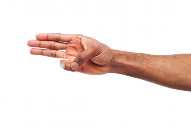 Kara el gösteren izole üç numaralı