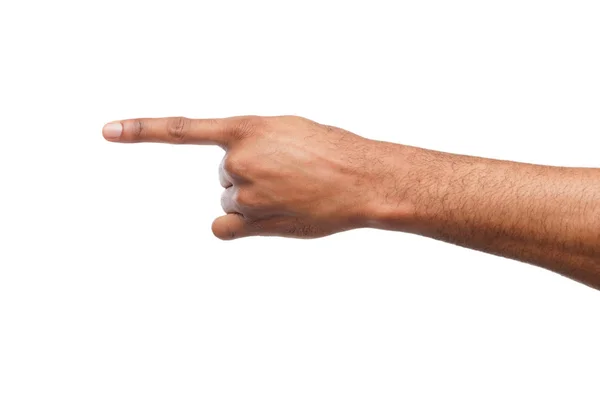 Жести рук - людина вказує, ізольована — стокове фото