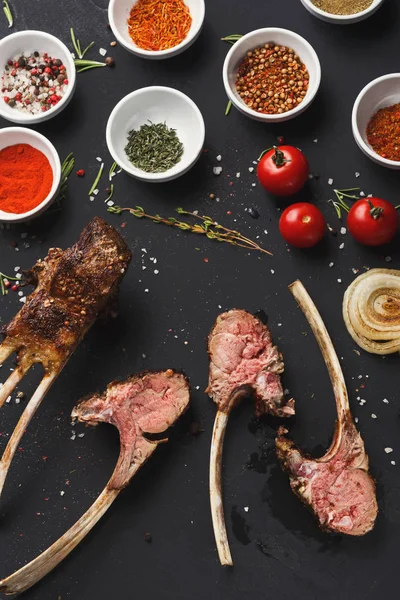 Rack of Lamb with spices assortment