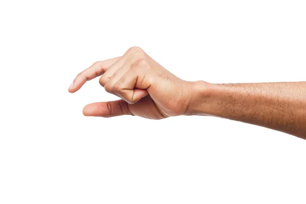 Mannenhand meten van iets, knipsel, gebaar — Stockfoto