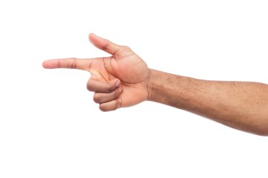 El hareketleri - uzakta, işaret eden adam izole