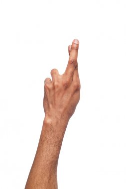 Kara el beyaz fo şans izole parmak çarpı işareti