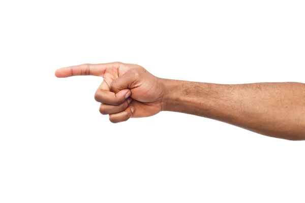 Handgesten - Mann zeigt weg, isoliert — Stockfoto