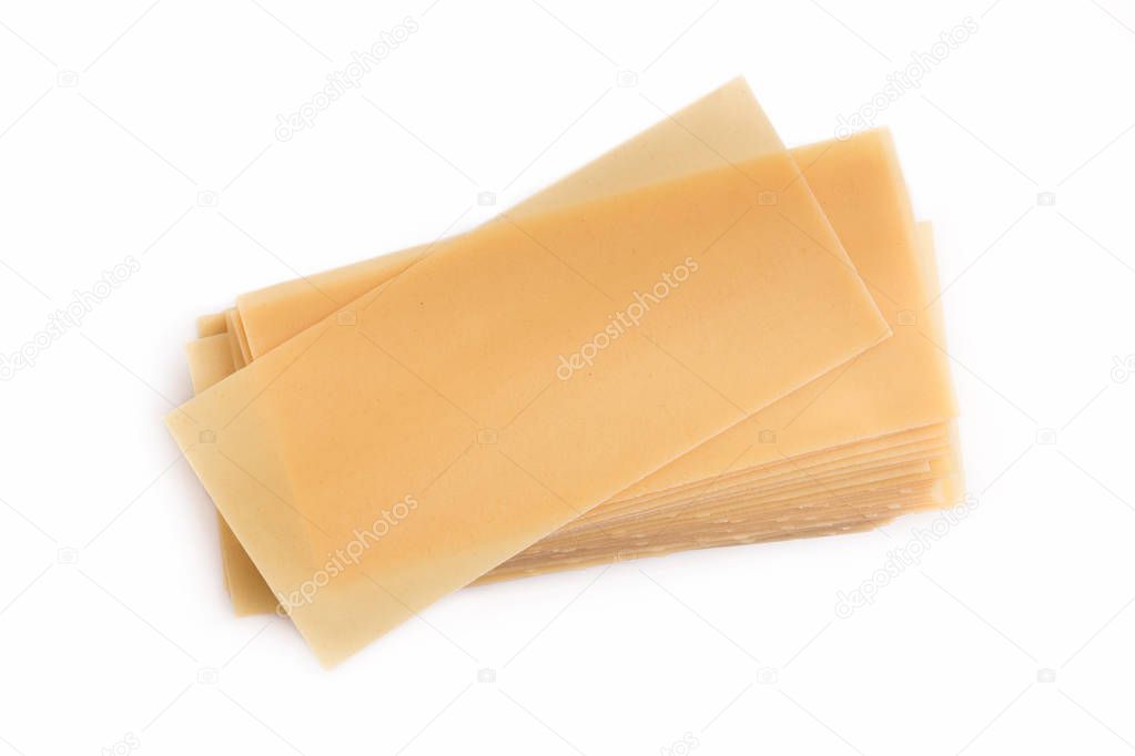 Sheets for lasagna isolated on white