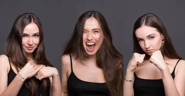 女性のさまざまな感情のセット — ストック写真