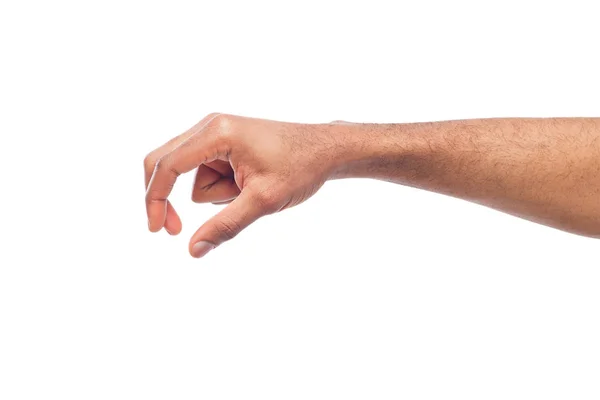 Mão masculina pegando algo, recorte — Fotografia de Stock