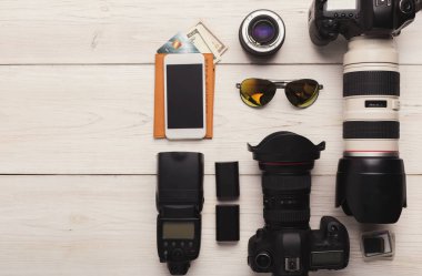 fotoğrafçı için çeşitli kişisel donatım
