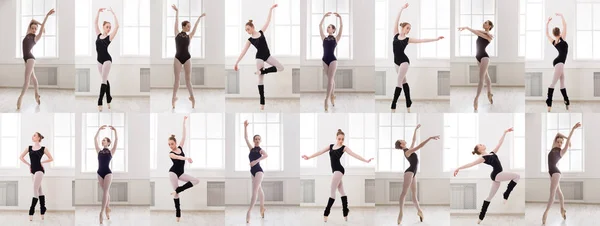 Collage junger Ballerina in Ballett-Posen — Stockfoto