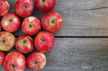 Tatlı taze olgun Kırmızı elma hasat arka plan