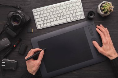Tasarımcı el grafik tablet ve klavye